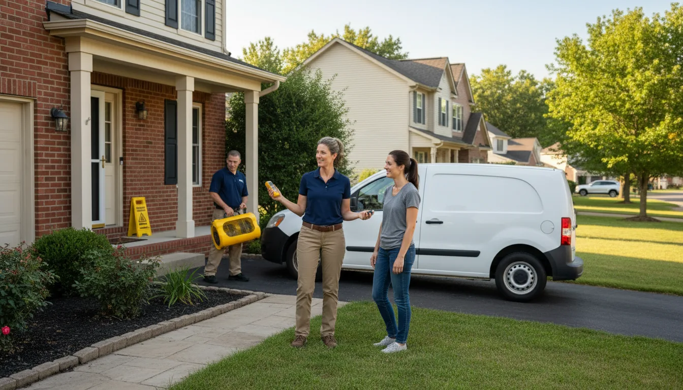 Residential water damage restoration in Kempton, IL